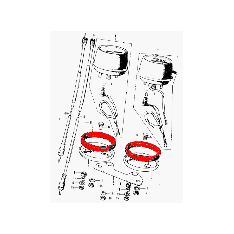 Compteur - joint - ( 1 pce) - CB400 F / cm400 37242-323-701