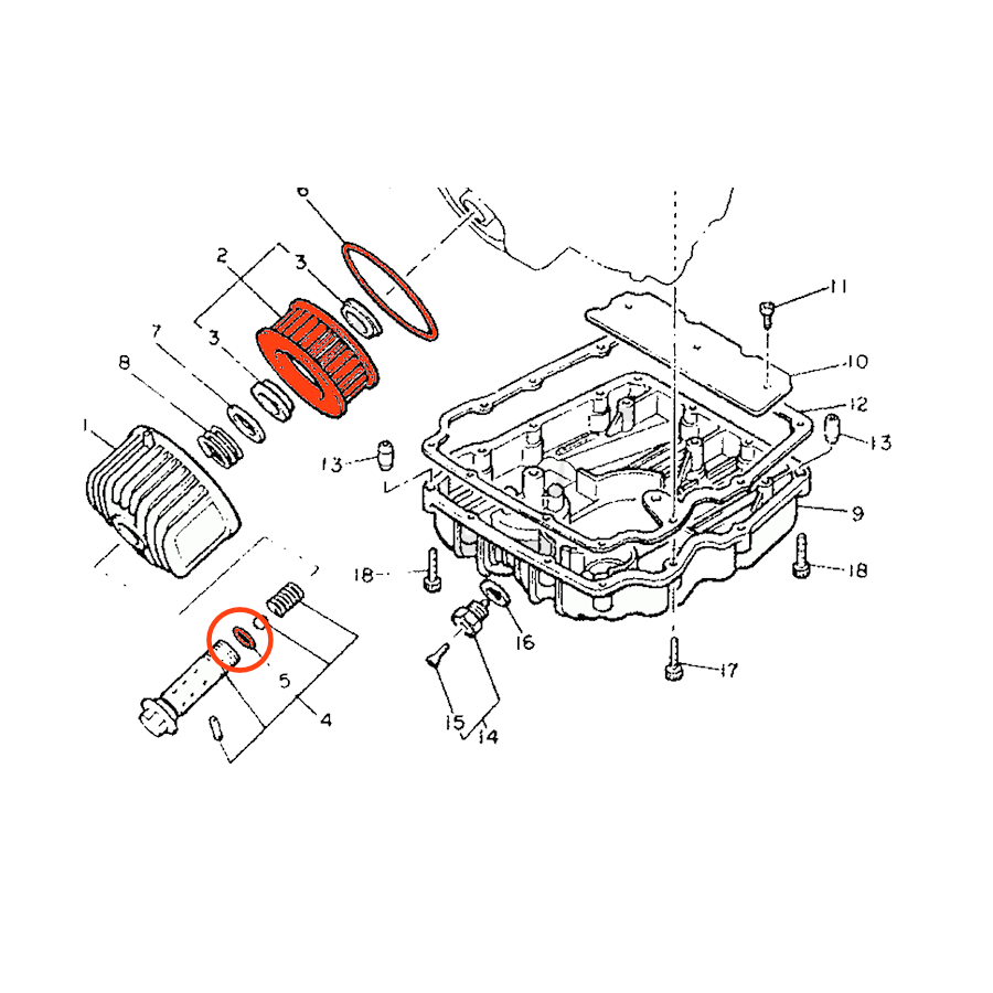 Filtre a huile - Kit - 1L9-13440-91 + 2 joints 15410-144-KIT