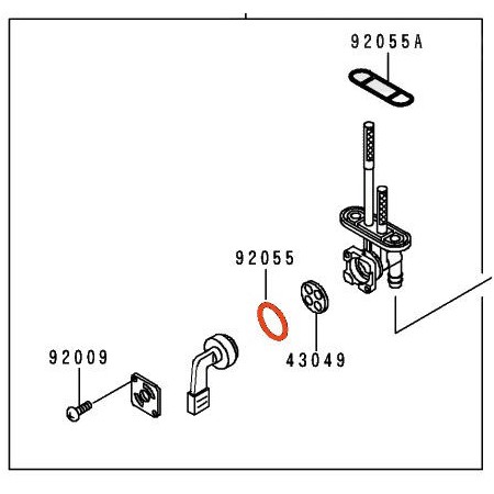 Robinet essence - 92055-1111 - KDX125 - KDX250