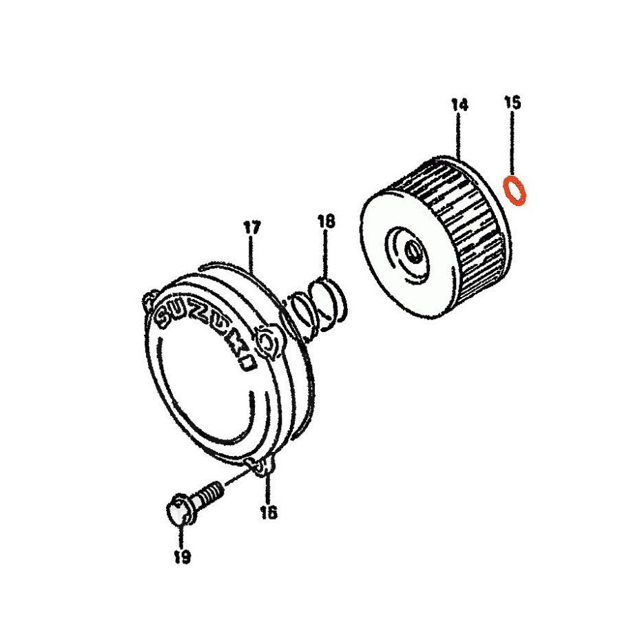 Filtre a huile - Joint - ø 15.80 x2.40 - 09280-160-05  00912-1580-240