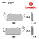 Frein - Jeu de Plaquettes - BREMBO - 07HO3005 - Organic / Ceramique