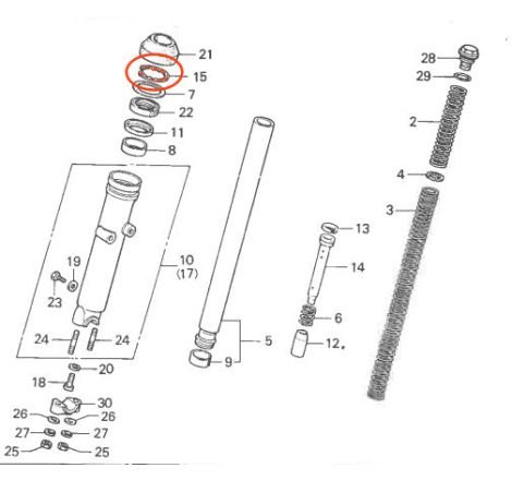 Fourche - Circlips - CX400 