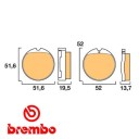 Frein - Jeu de Plaquettes - Brembo - 07HO0130 - CB250 - CB350 - CB360 - CB400 - CB500 - CB550