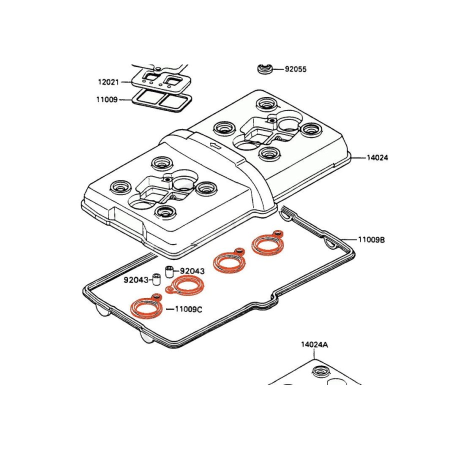 Moteur - joint de puits de bougie - (x1) - 11009-1776 - ZXR750 9054...