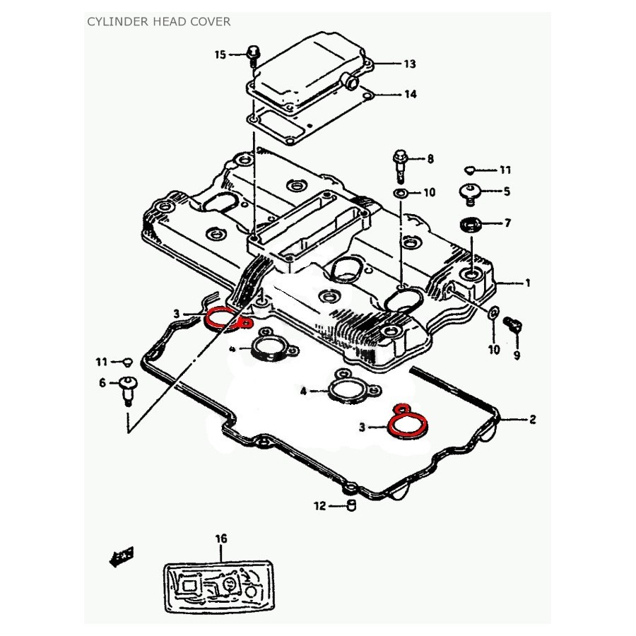 Moteur - Joint puit de bougie Extérieur - 11178-27A00 - (x2) 12329-...