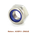 Ecrou - Hexa - Freiné - Acier 8 - zingué - M5 x0.80 - (x1) - std