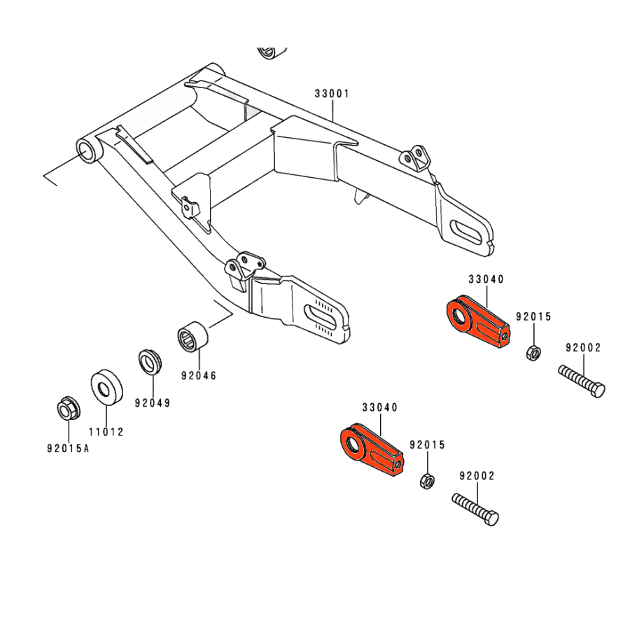 Transmission - Tendeur de chaine - (x1) - 33040-043 - 3040-1004 - E...