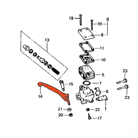 Levier - Frein - Maitre cylindre Avant - 4 vis - CB250 - CB400 - CB...