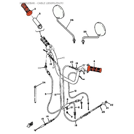 Poignee - Caoutchouc - Yamaha -  00007-058-701