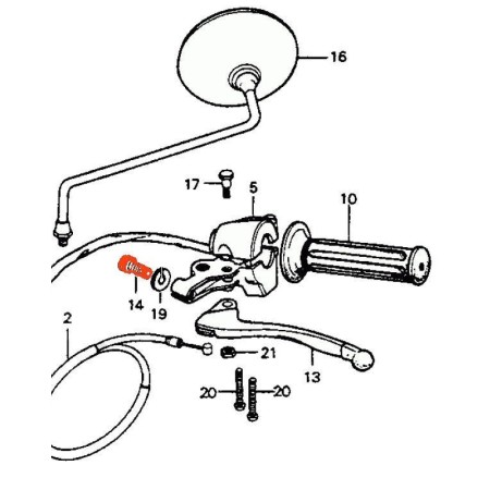 Embrayage - Tendeur de cable - M8 x1.25 - ø 8mm 53192-268-000