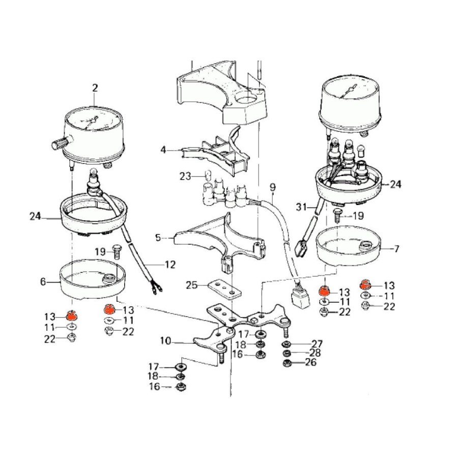 Compteur - silent-bloc - support de montage - (x1) - 25019-013 5313...