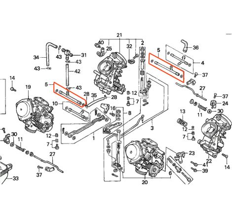 Service Moto Pieces|Carburateur - Raccord liaison en T - (x1) - VFR750 - (RC24 - RC36 - RC30 ) - 16027-ML7-004|Raccord - Joint de liaison|43,21 €