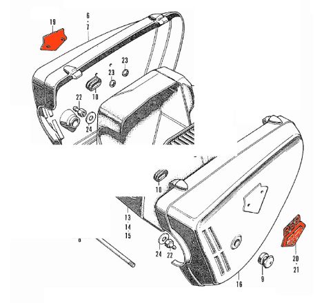 Service Moto Pieces|Carter lateral - Embleme, Logo (x1) -  CB350 K0|1968 - CB350 K0|36,90 €