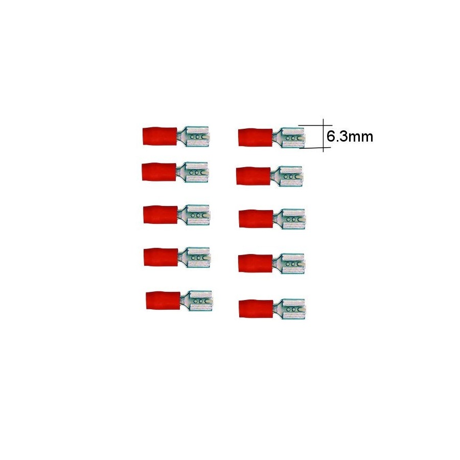 Connecteur - Femelle - Larg 6.3 - Cable : 0.50 -1.0 mm - (x10) 2006...