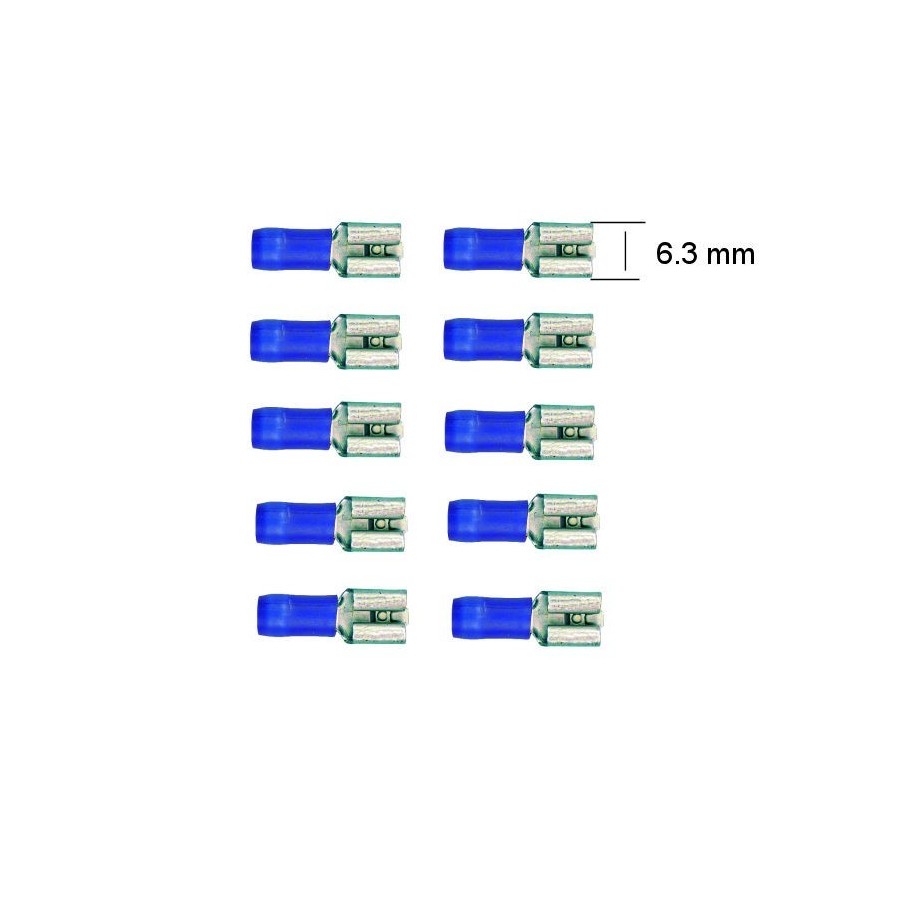 Connecteur - Femelle - Larg 6.3 - Cable : 1.5 -2.5 mm - (x10) 20060...