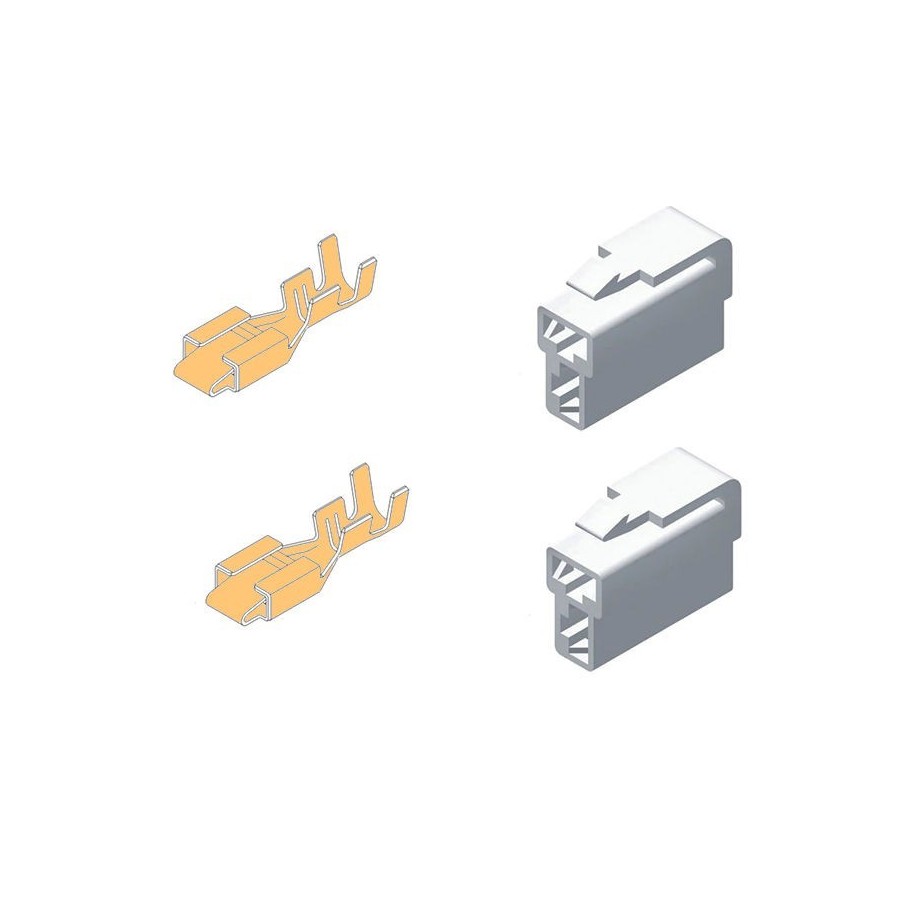 Connecteur - 2 broches Femeles + cosses - (250 Series) - 6.3mm 2006...