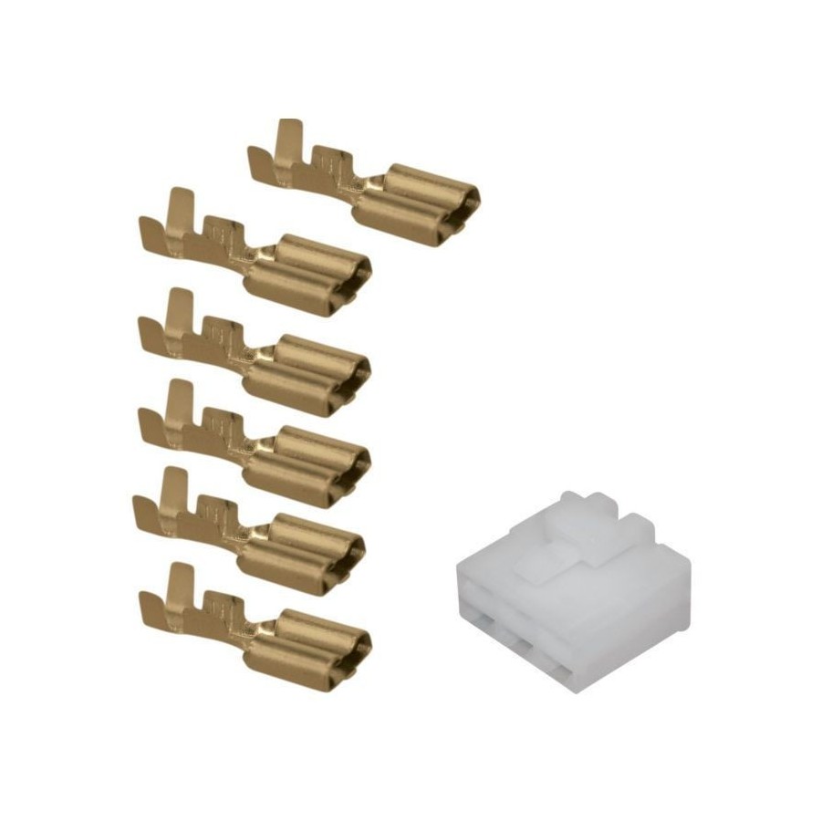 Connecteur - 6 broches Femelles + cosse - (250 Series) - 6.3mm  200...