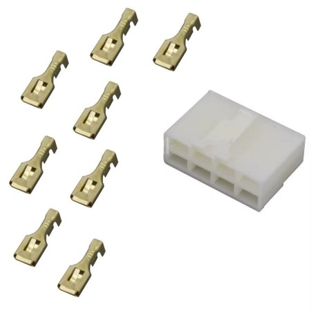 Connecteur - 8 broches Femelles + cosse - (250 Series) - 6.3mm  200...