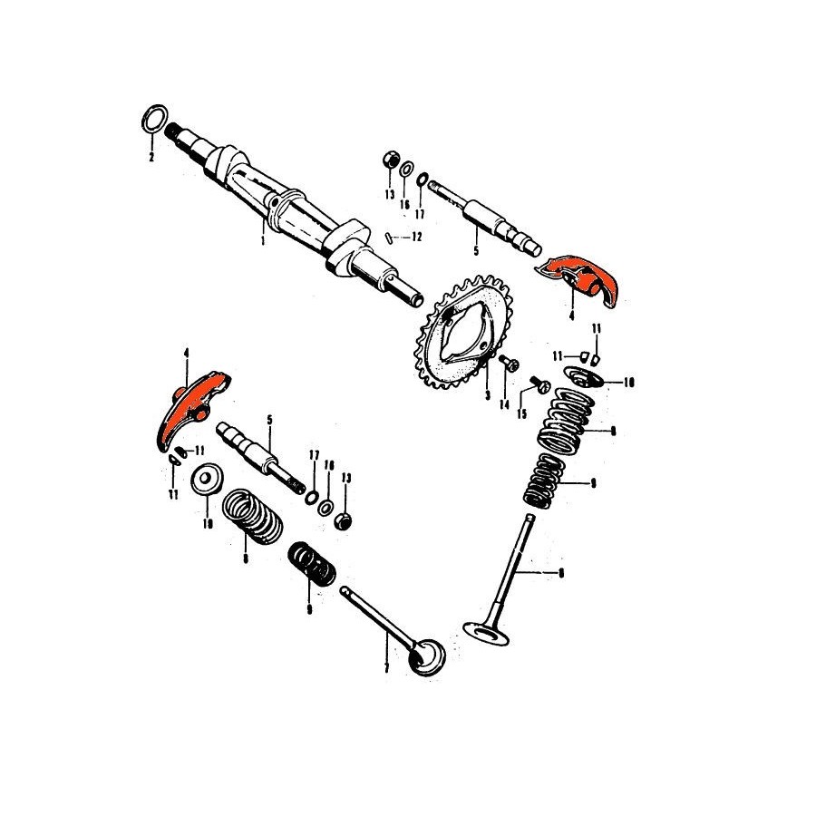 Moteur - Culbuteur - Basculeur (x1) - CB250G - CB250K - CB350K - CB...