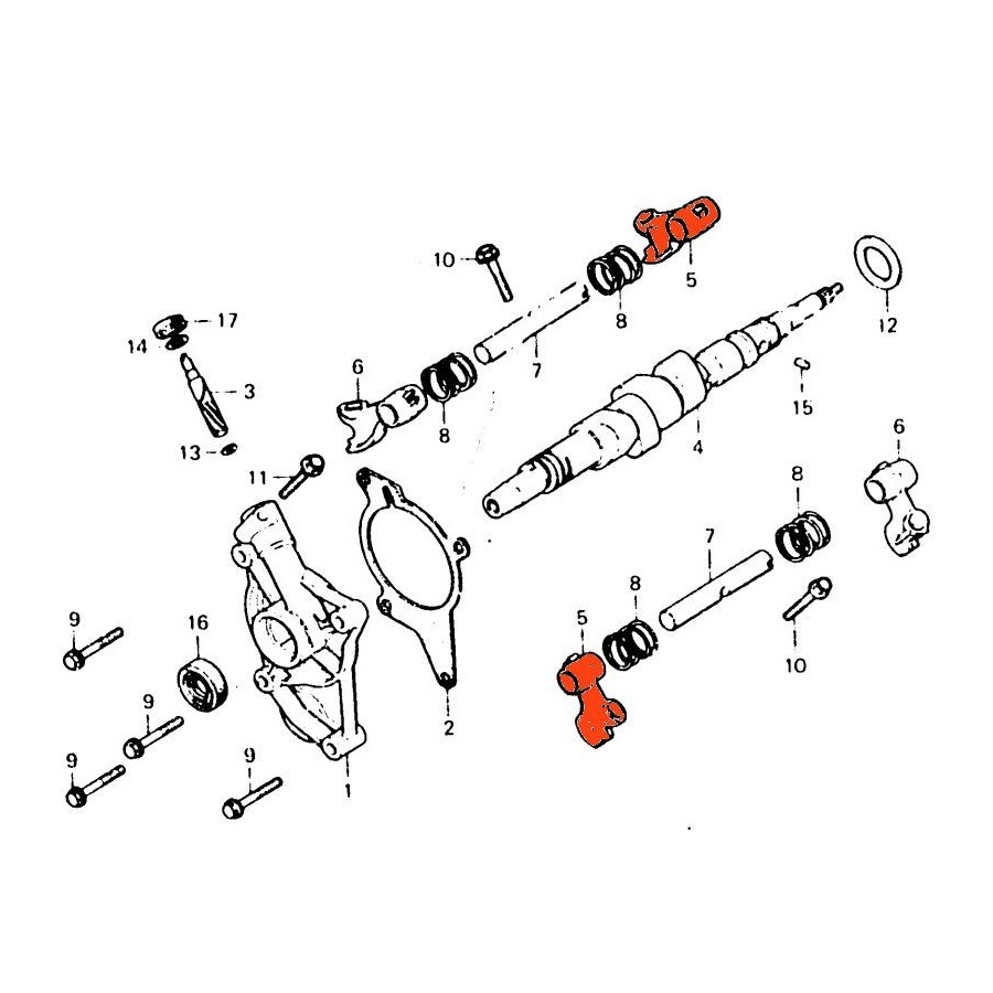 Moteur - Rocher - culbuteur inferieur - CX500 14441-415-000