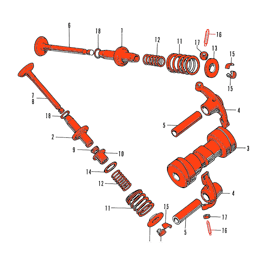 Moteur - Culasse - Kit soupape, culbuteur , AAC - C70 - ST70 DAX - ...