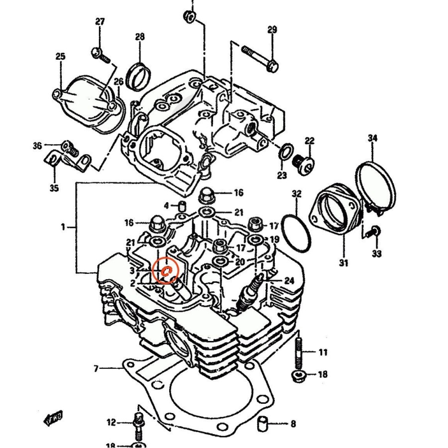 Moteur - clips de maintien pour guide de soupape - 09381-10003 1239...