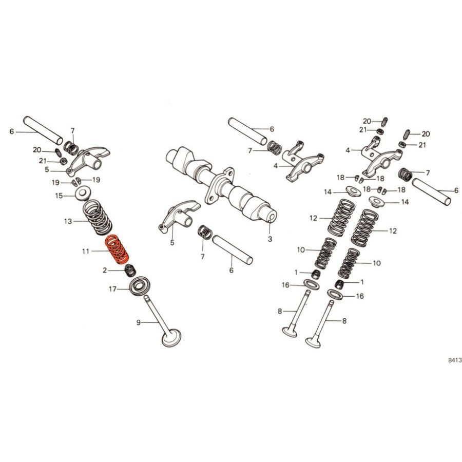 Soupape Echappement - Ressort interieur - (x1) 14752-414-003