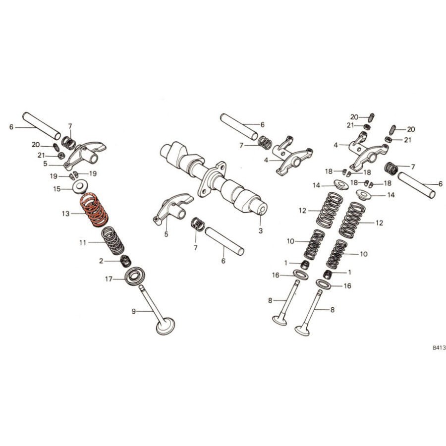 Soupape Echappement - Ressort Exterieur - (x1) 14762-414-003