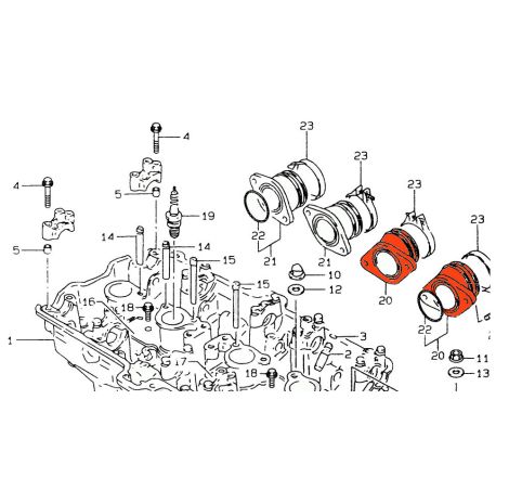 Service Moto Pieces|Pipe admission - Gauche (x1) - 13101-26E01 - GSX600F|Filtre a Air|47,10 €