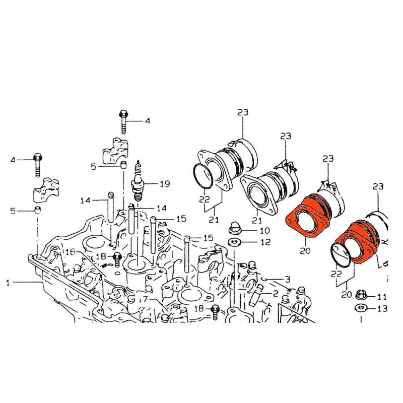 Service Moto Pieces|Pipe admission - Gauche (x1) - 13101-26E00 - GSX600F|Pipe admission|47,10 €