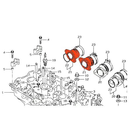 Service Moto Pieces|Pipe admission - Droite (x1) - 13103-26E00 - GSX600F|Pipe admission|47,10 €