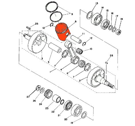 Service Moto Pieces|Moteur - Piston origine (+0.00) - CB125 - CB500K|Piston - Segment|94,80 €