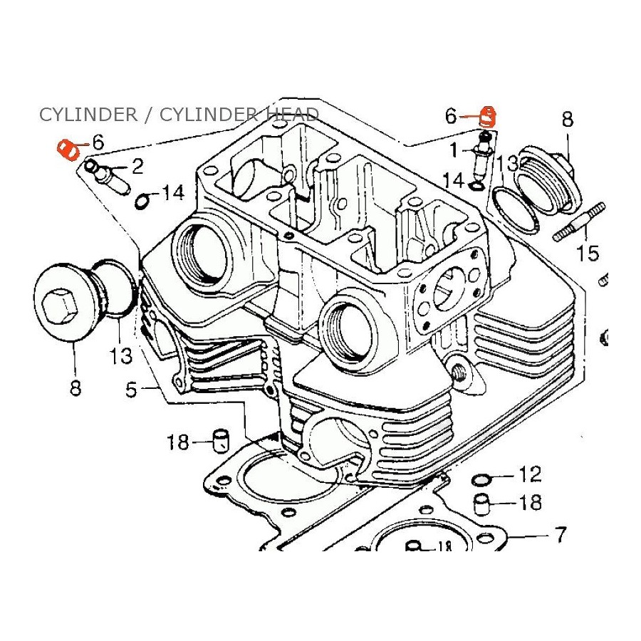 Moteur - Soupape - joint de queue - CB200B/T 12209-354-003