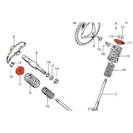 Soupape - Rondelle de retenue - CB250 G/K - CB350 K - CB360 ...... ...