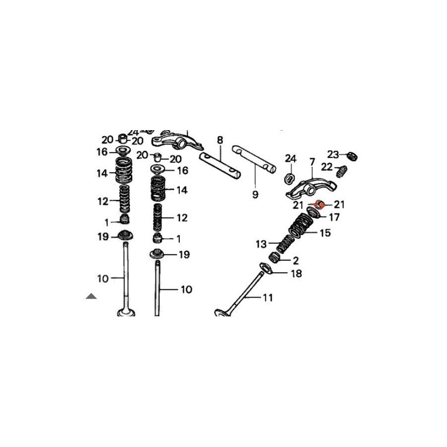 Moteur - Soupape - 1/2 lune de maintien 14781-MB9-000