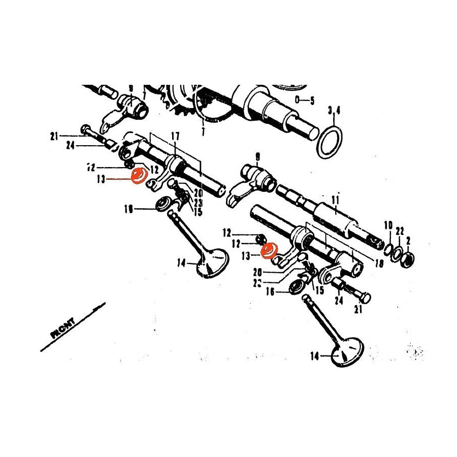 Moteur - soupape - Chapeau - (x1) - CB450K - CB500T 14771-283-305