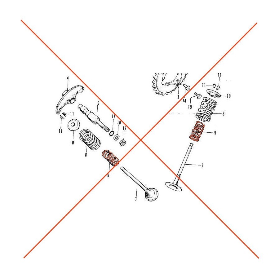 Moteur - Ressort de soupape - Interieur - CB250 - Origine Honda 147...