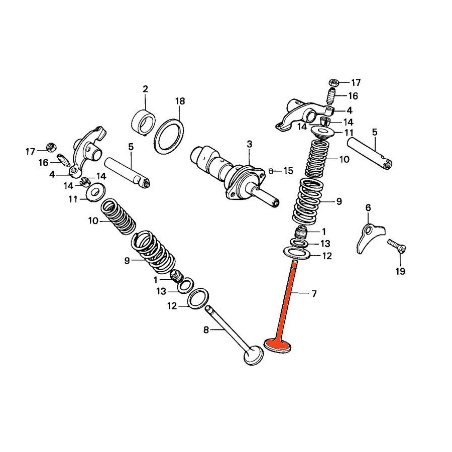 Moteur - Soupape Echappement - XL125 R/S - XL185 14721-437-000