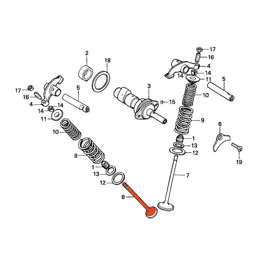 Moteur - Soupape - Admission - XL125 R/S - XL185 14711-437-000