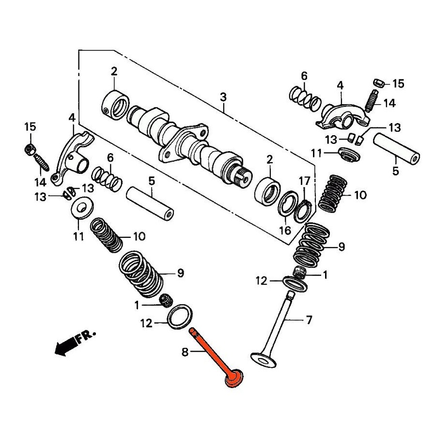 Soupape - Echappement - CB125/CM125-185-200 14721-176-000