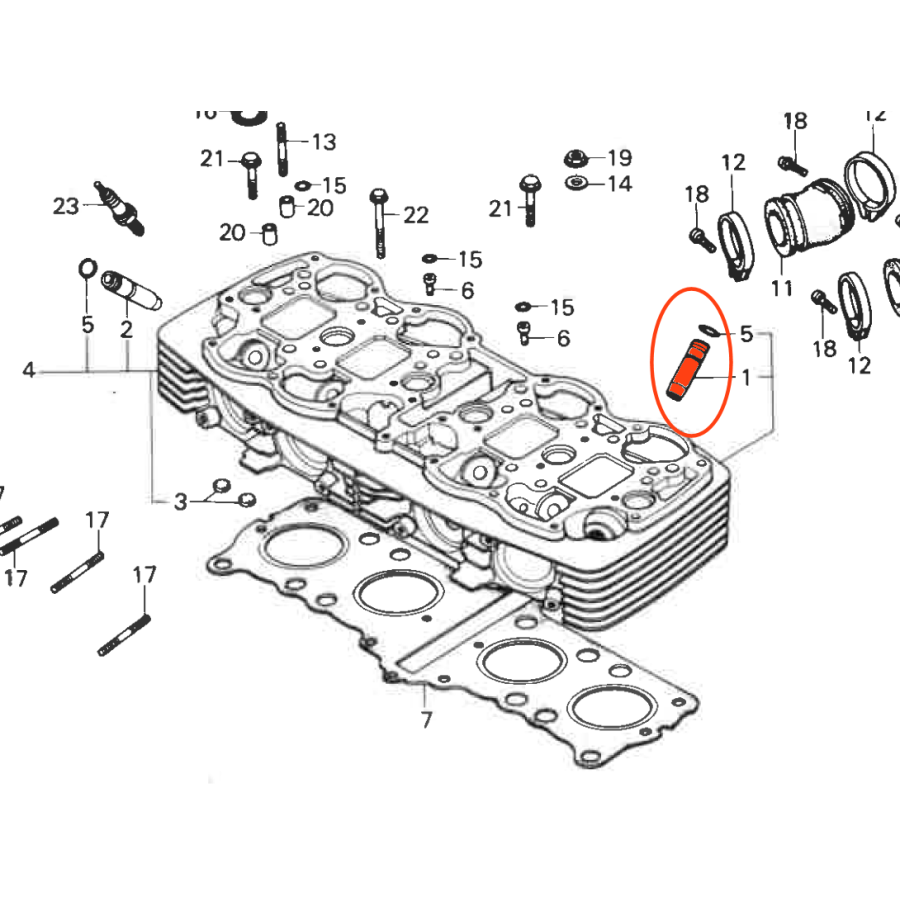 Moteur - Guide de Soupape - ADMISSION - CB 750 Four K0 à K7 / F1 14...