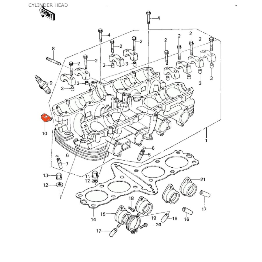 Moteur - 1/2 lune - Cache lateral de culasse - (x4) - 92066-1011 12...