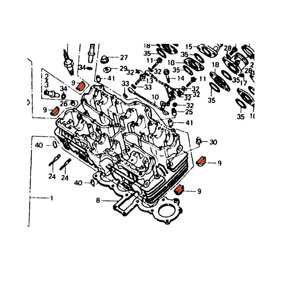 Moteur - 1/2 lune - Chapeau lateral de culasse - (x1) - CBX650 1233...