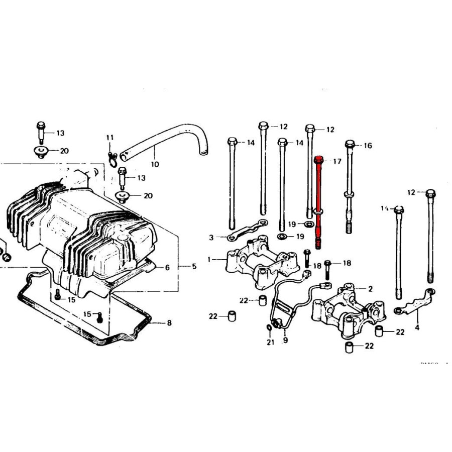 Moteur - Axe de serrage Moteur - culasse - bloc cylindre - CB400N -...