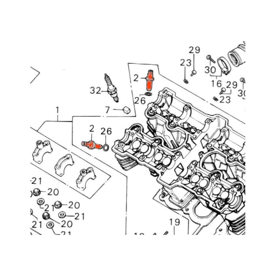 Moteur - Guide de Soupape, Admission, Echappement - (x1) - CB 750, ...