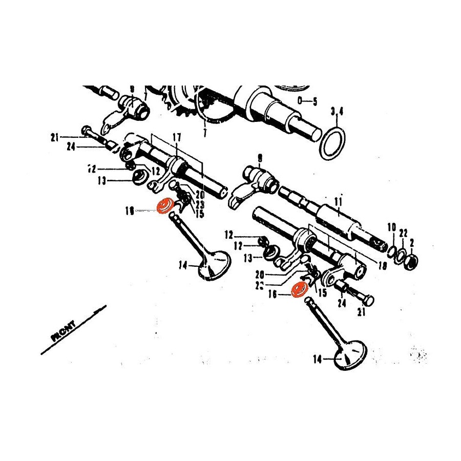 Moteur - Joint pour Guide de Soupape - (x1) - CB450K - CB500T 14791...