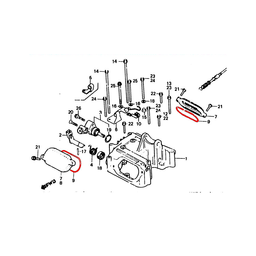 Joint cache culbuteur - XL500-FT500 - 57x3mm 12392-HC4-ADP