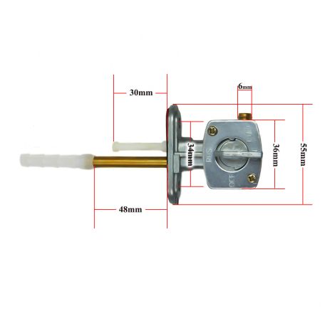 Service Moto Pieces|Robinet essence - Suzuki, DR125, ... - Yamaha - 34mm - sortie a droite - 4X8-24500-00 - 3KA-F4500-00|04 - robinet|32,90 €