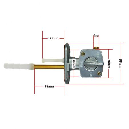 Service Moto Pieces|Robinet essence - Suzuki, DR125, ... - Yamaha - 34mm - sortie a droite - 4X8-24500-00 - 3KA-F4500-00|04 - robinet|32,90 €