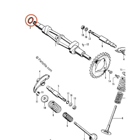 Moteur - Rondelle d'arbre a came - 14295-283-000